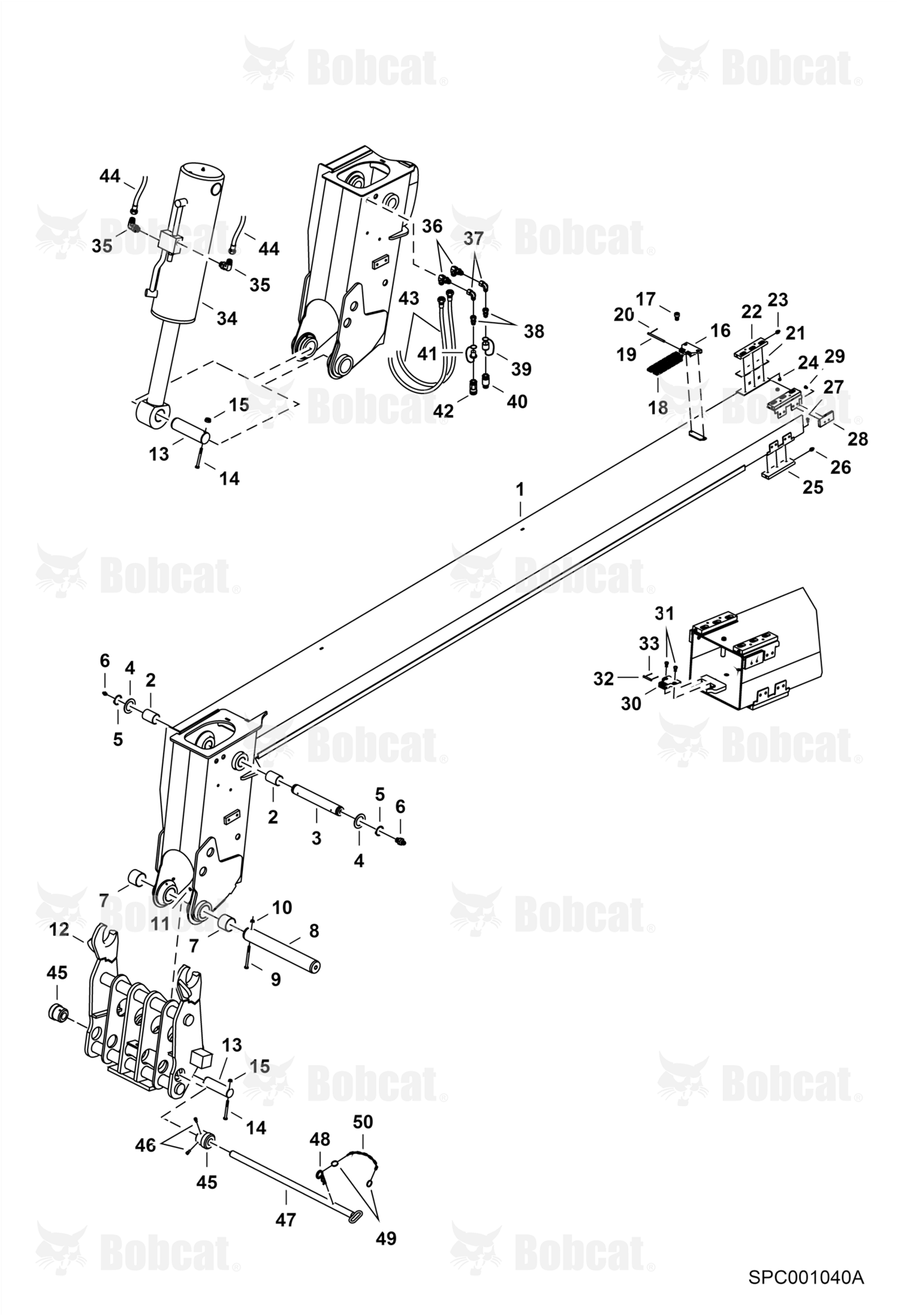 Inner Boom & Attachment Carrier (Original Design) (W/Top Access Hole Only)  366311001 & Above, 366611001 & Above