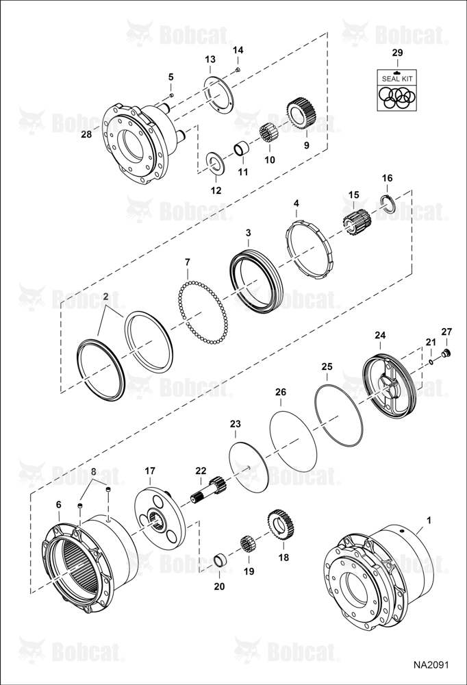 Travel Motor (Gear Box) (Motor 6698127)