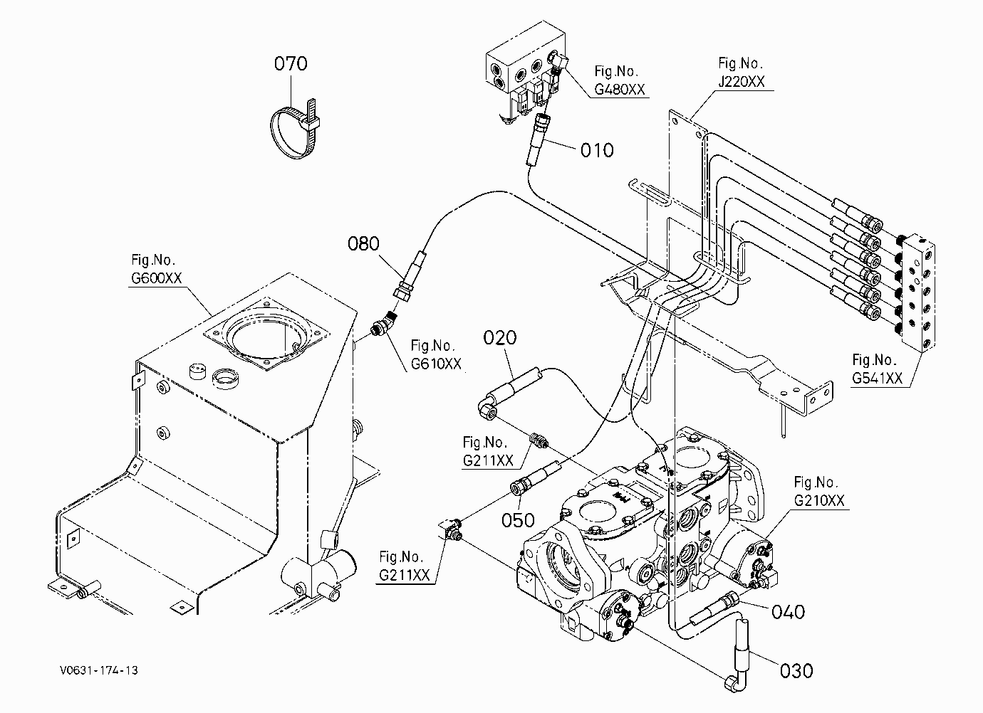 OIL PIPING (CONTROL RELAY LH)