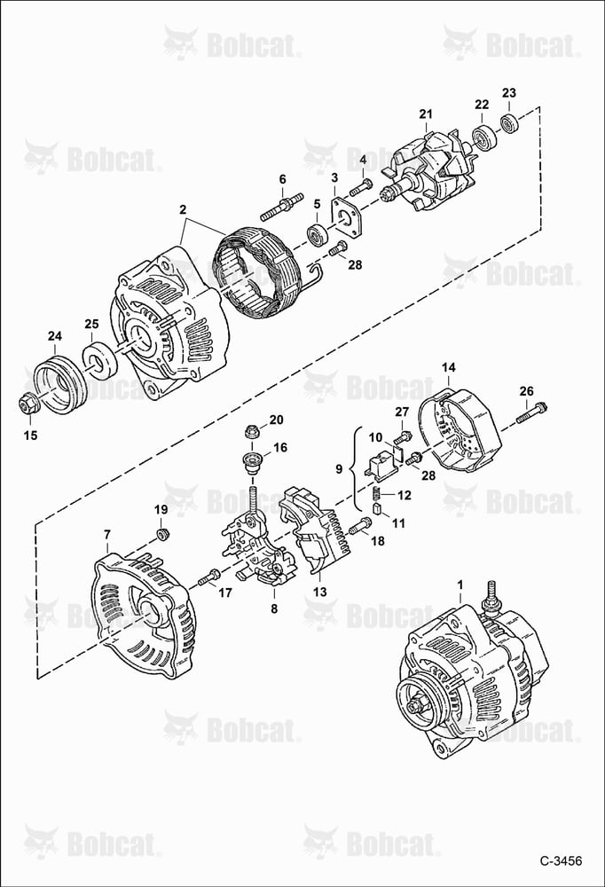 Alternator (Denso - 5-101211-1100) 539111999 & Below, 539411999 & Below