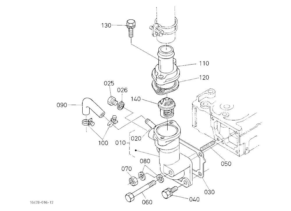Water Flange And Thermostat