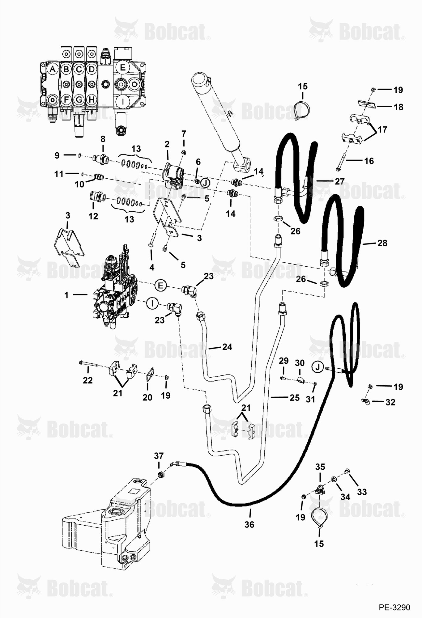 Hydraulic Circuitry (Standard & High Flow Auxiliary)  A7Y711001 - A7Y712016