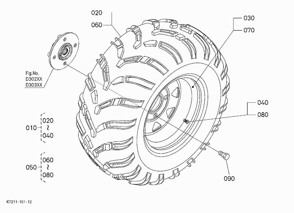 REAR WHEEL (24*11-12) [RTV400Ci-A/R-A]