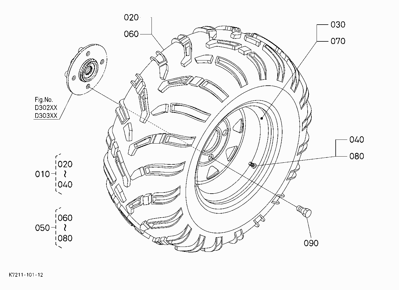 REAR WHEEL (24*11-12) [RTV400Ci-A/R-A]