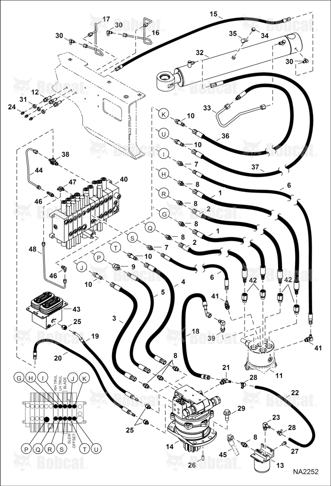Hydraulic Circuitry (Upper/Swing) (Slew Motor W/Timer Valve)