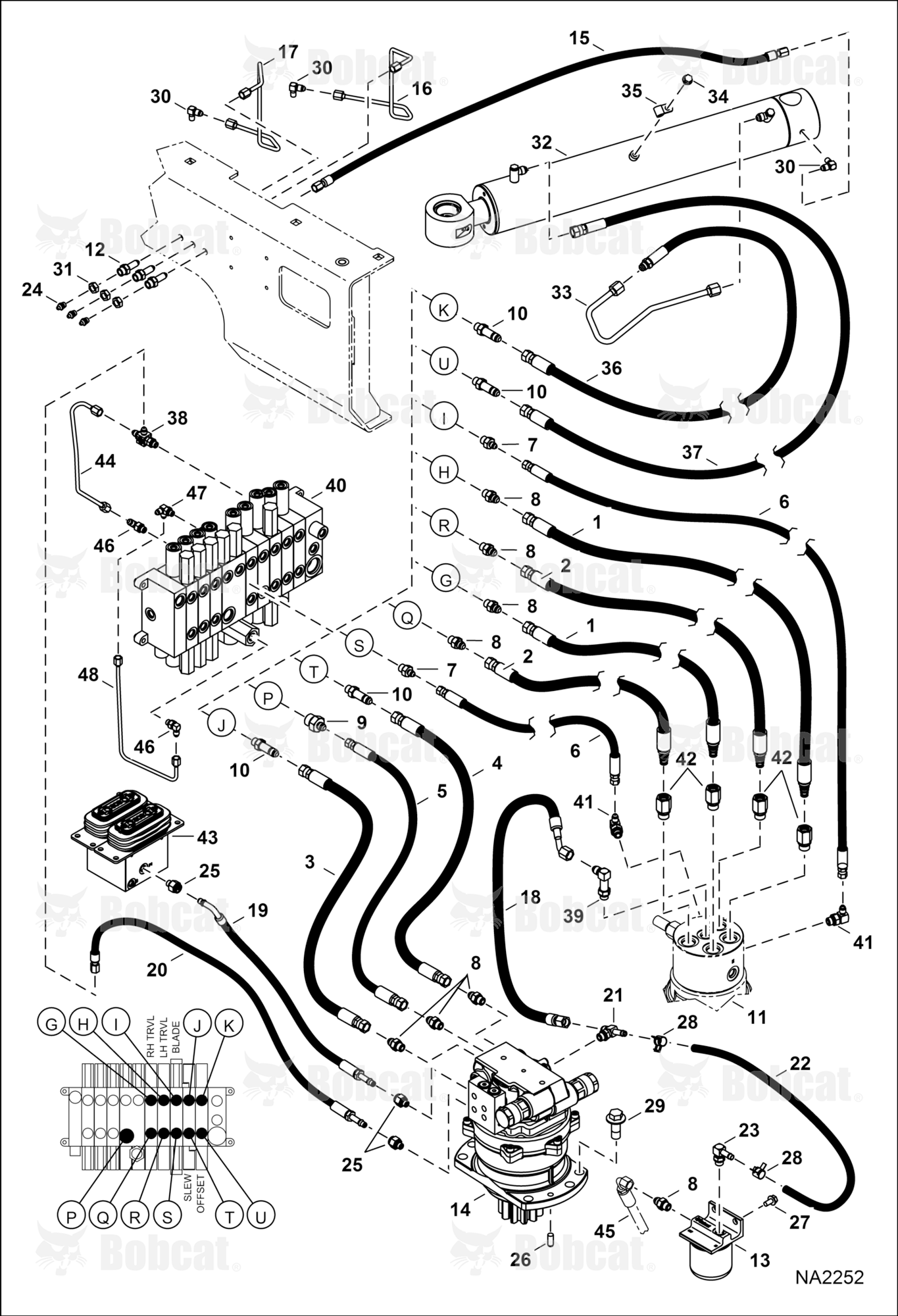 Hydraulic Circuitry (Upper/Swing) (Slew Motor W/Timer Valve)