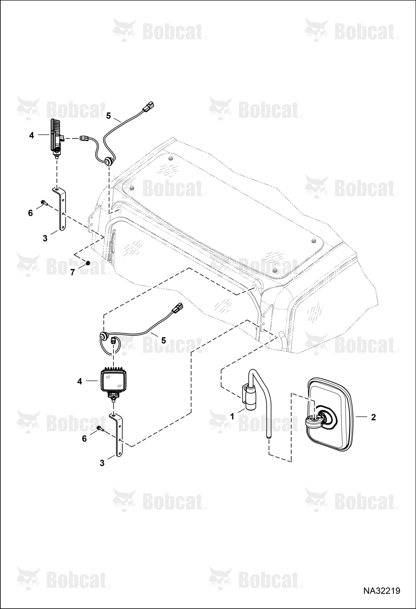 Operator CAB (Front Lights) (Mirrors)  B4GR19415 & Above