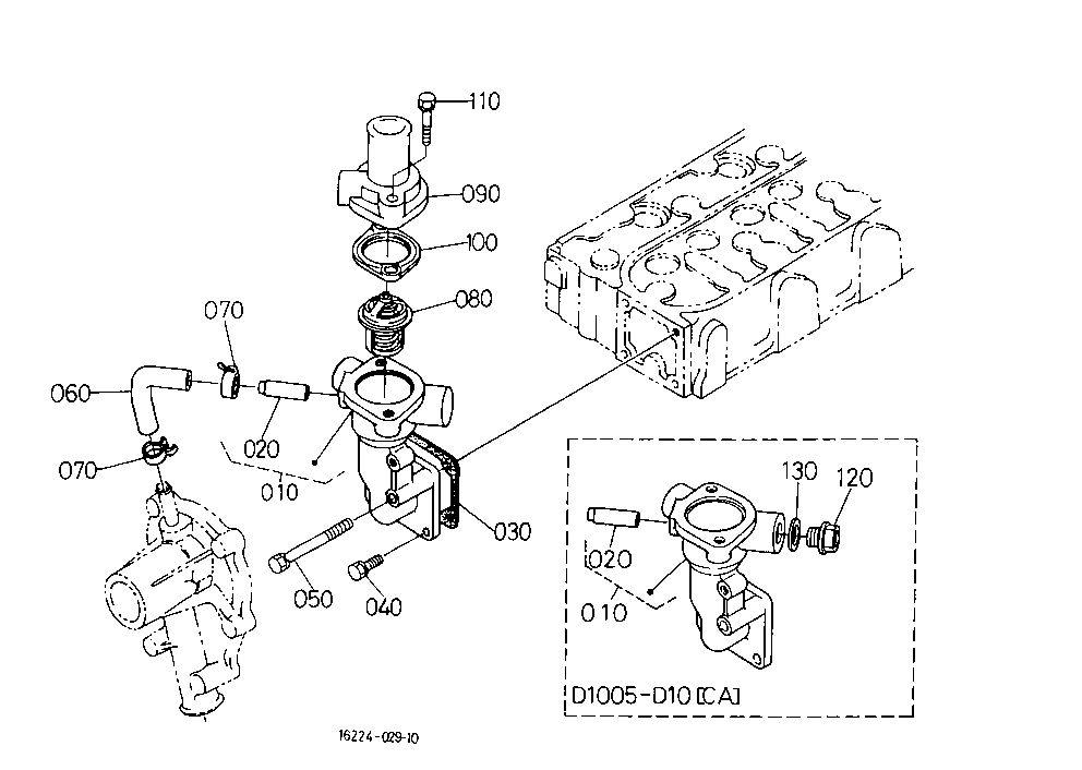 Water Flange And Thermostat