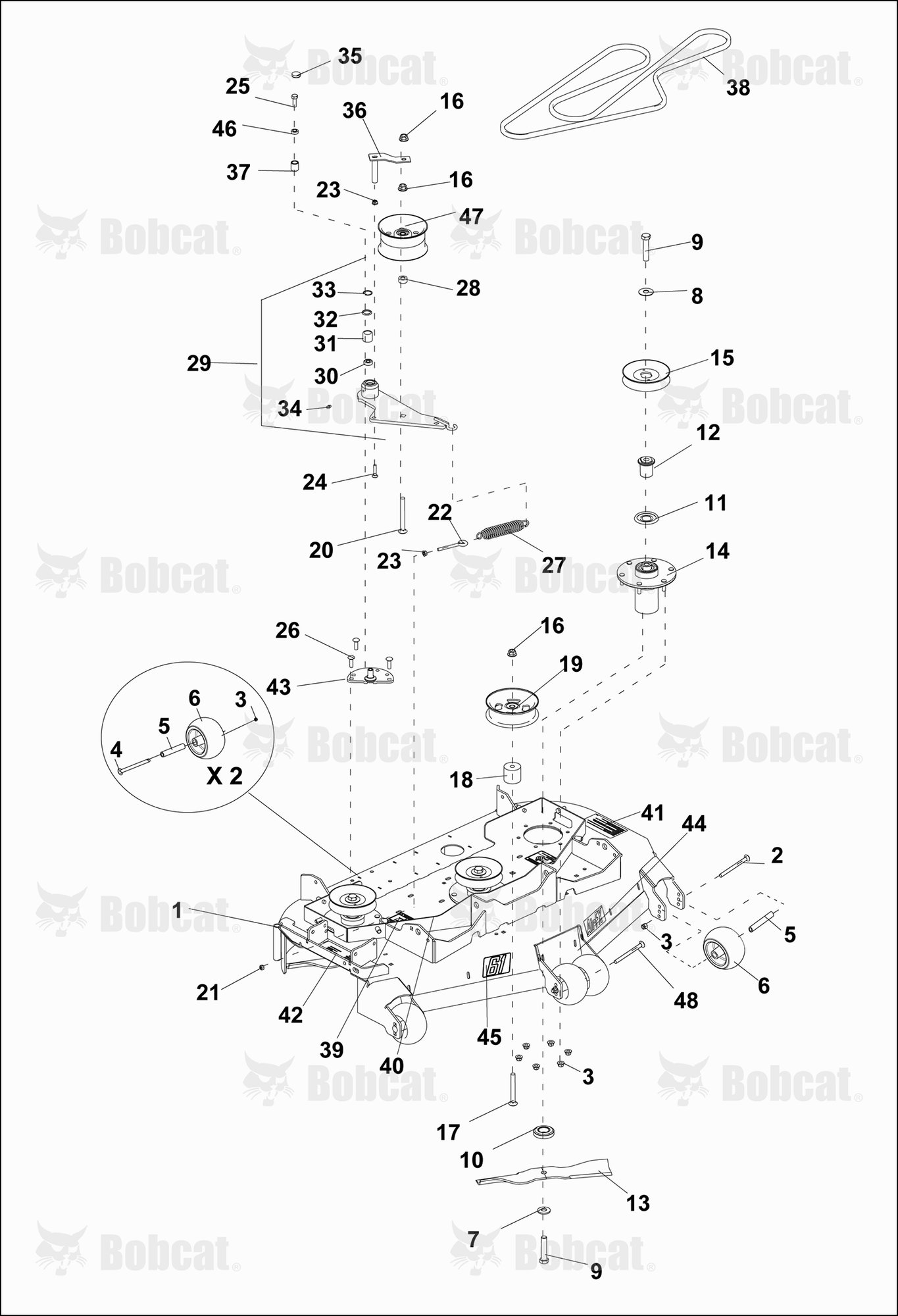 61" Side Deck ASSY