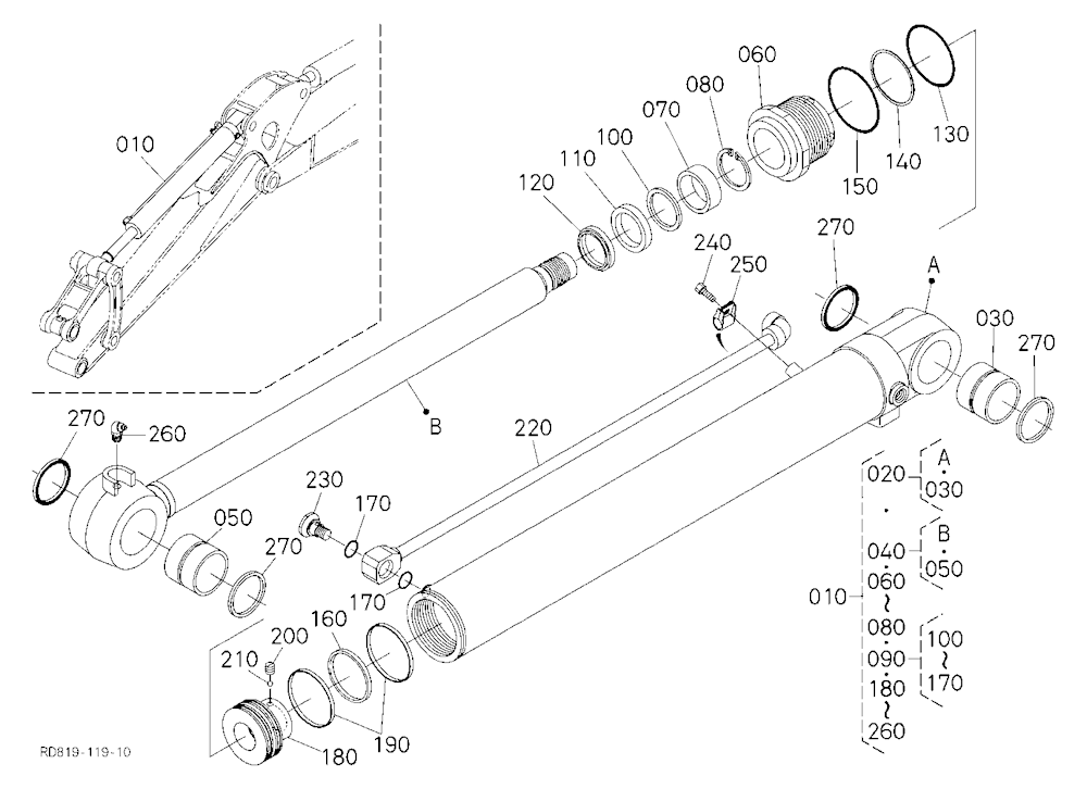 Bucket Cylinder And Component Parts