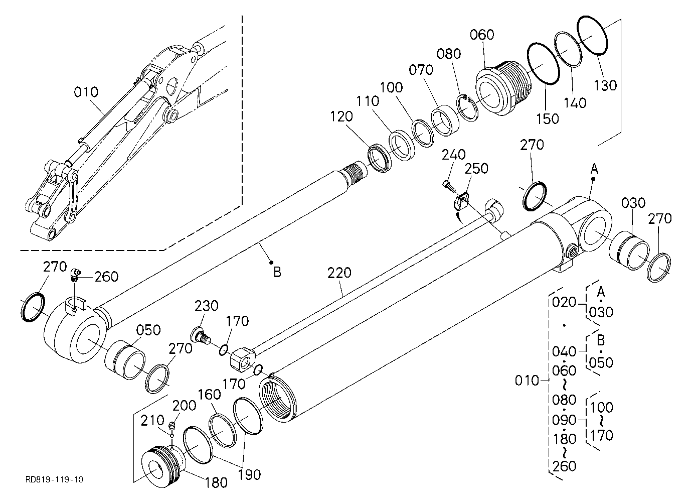 Bucket Cylinder And Component Parts