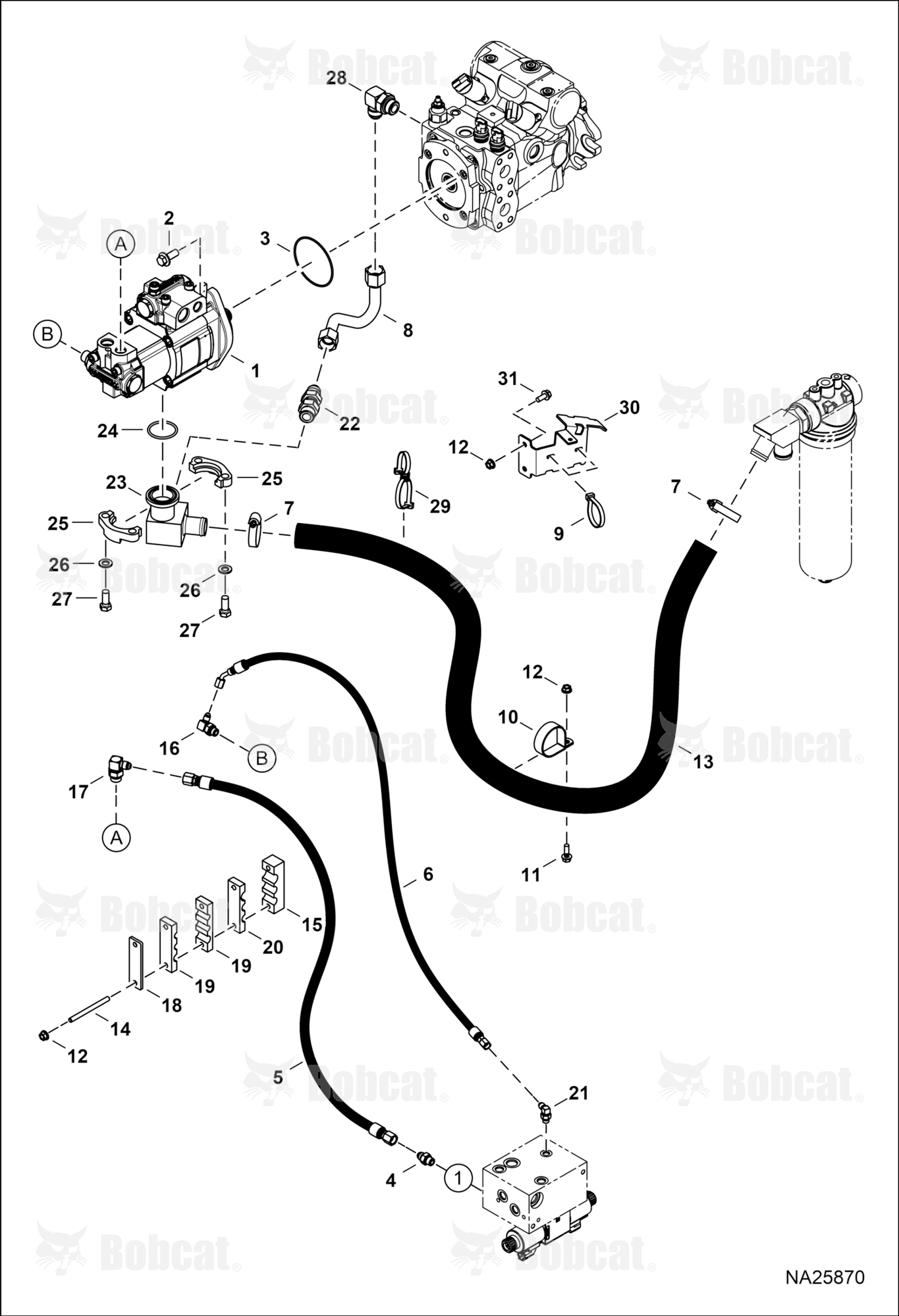 Hydraulic Circuitry (Gear Pump)  B69811001 & Above