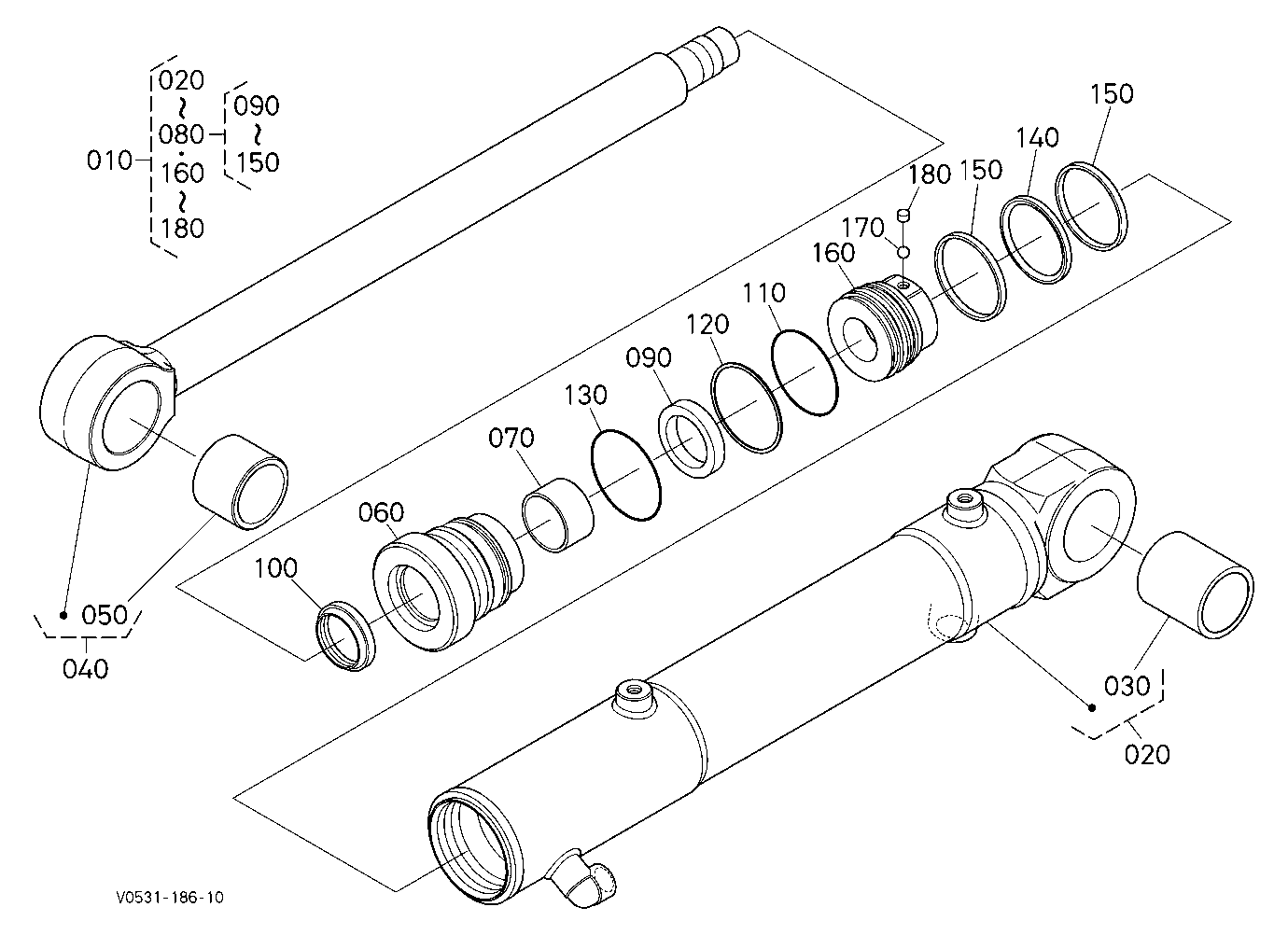 Bucket Cylinder (Right) [Component Parts]