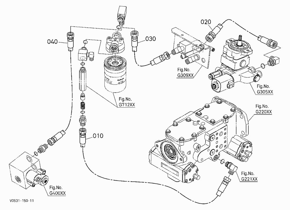 OIL PIPING (HST FILTER) [REVERSE FAN]