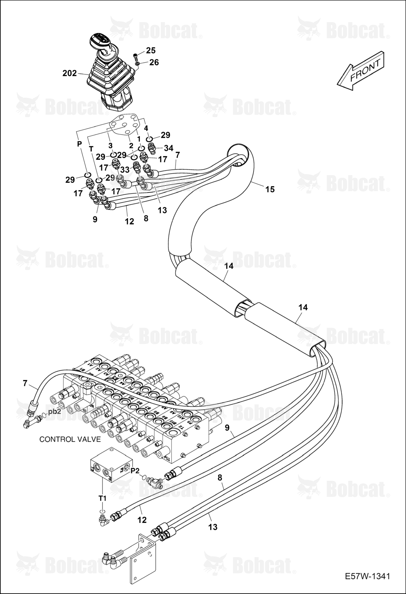 Hydraulic Pilot Circuitry (RH Joystick)  B3WU11228 & Above