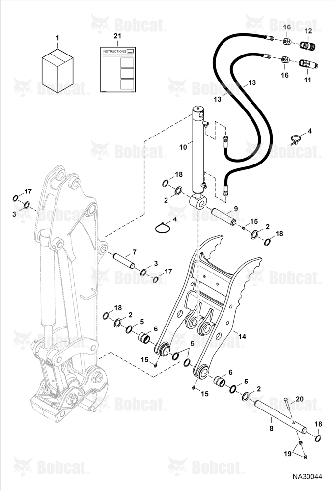 Clamp (Kit) (E26, E30, E32, E35, E38, & E40) (X-change Coupler) (Standard Arm) (Long Arm)