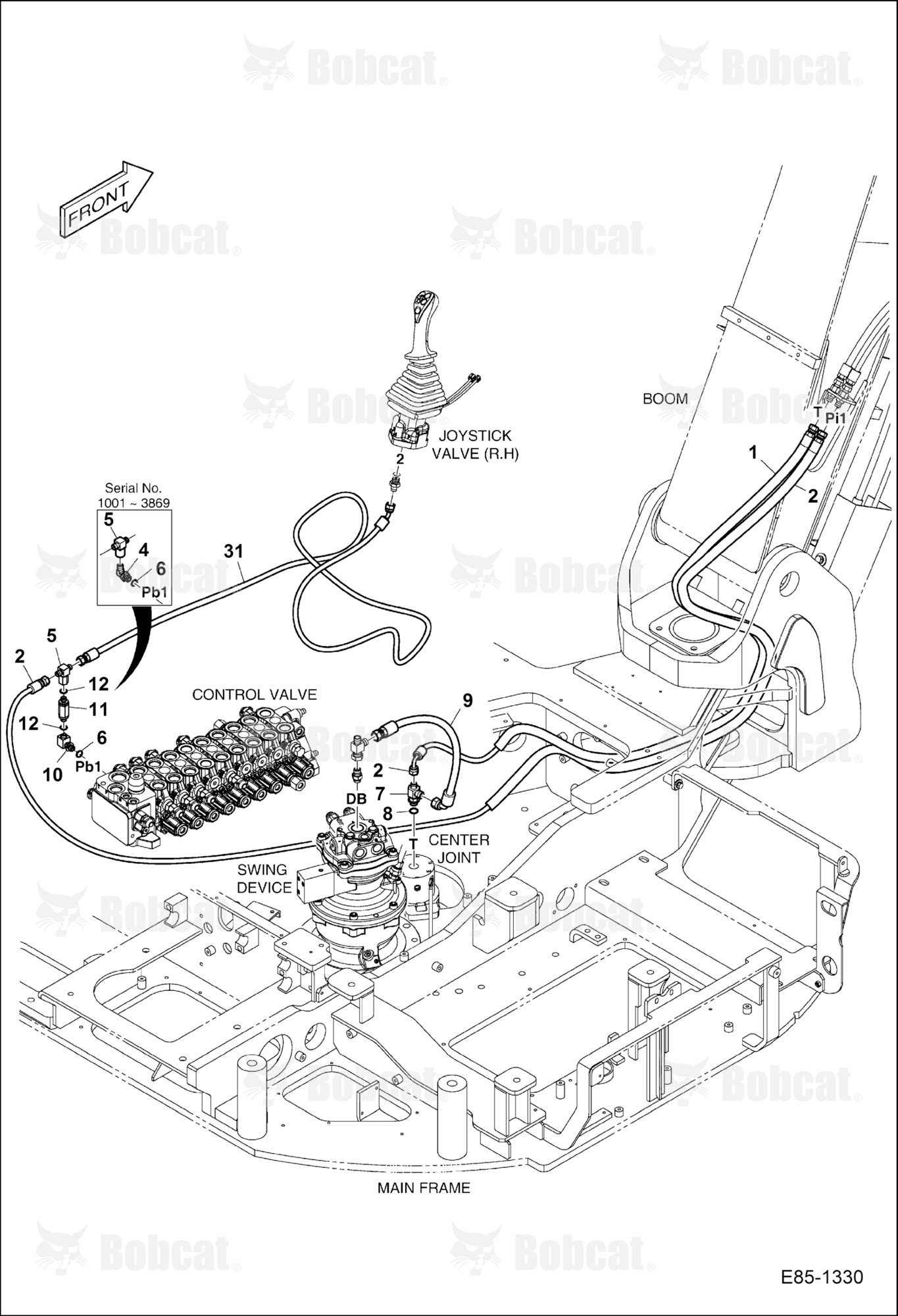 Hydraulic Circuitry (RH Joystick & Boom Lock Valve)