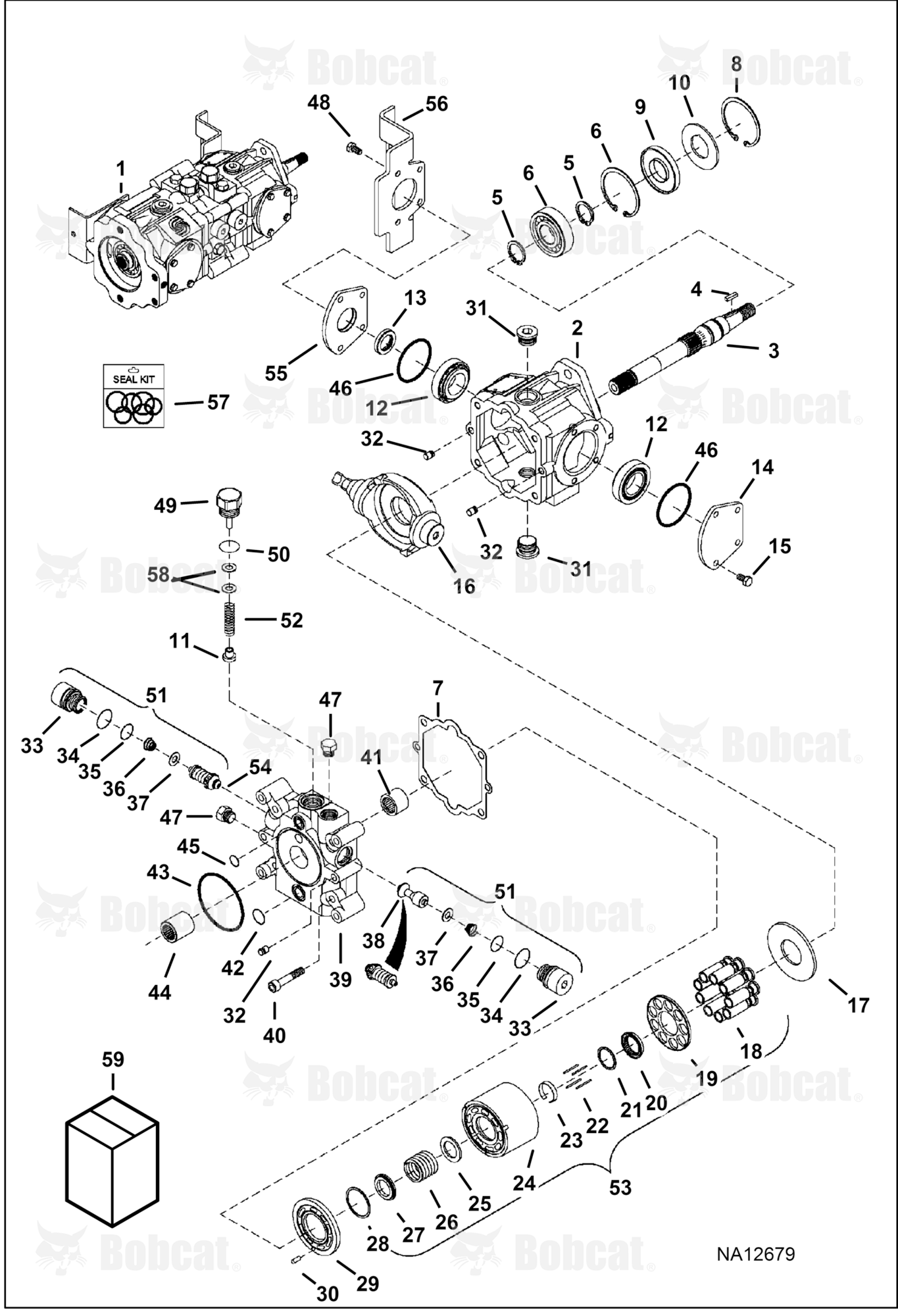 Hydrostatic Pump (Manual Controls) (Left Half)