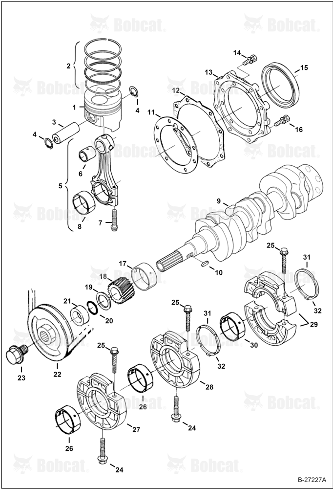 Piston & Crankshaft (Kubota D902-E3B-BC-1)(Tier IV Replacement)