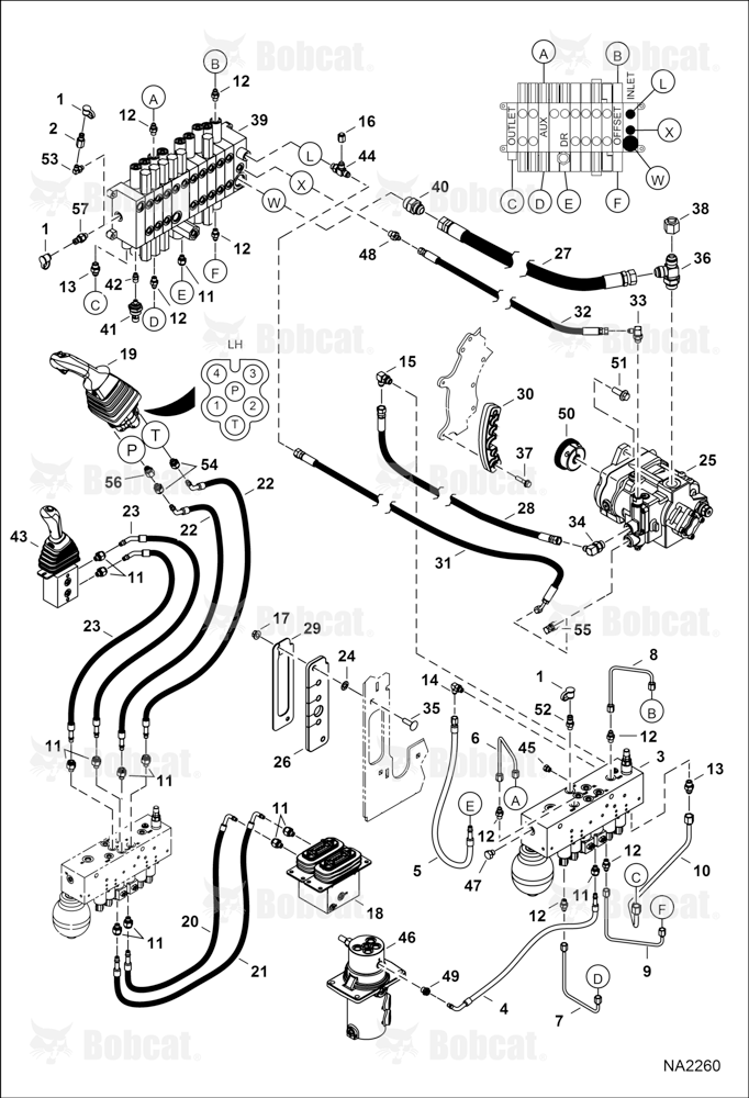 Hydraulic Circuitry (Manifold & Pump) (W/O Angle Blade)