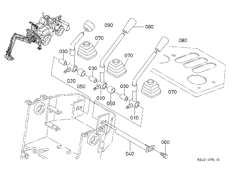 Outligger Control Lever / Slide Lock