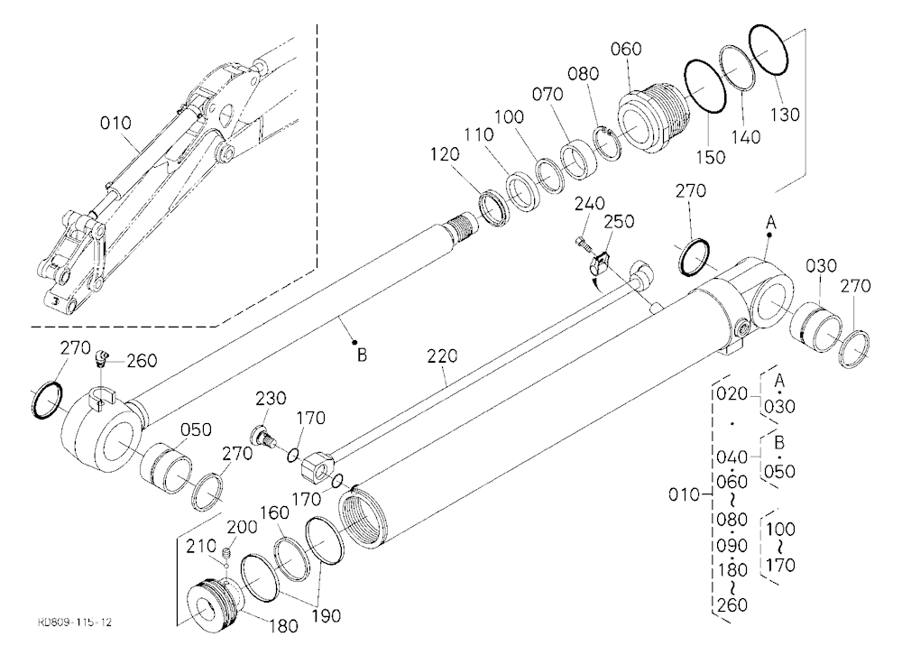 Bucket Cylinder And Component Parts