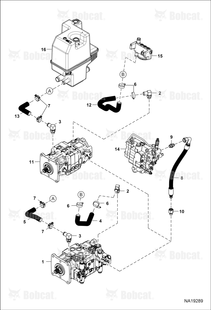 Hydrostatic Circuitry (Hydrostatic Pump) (Case Drain Manifold)
