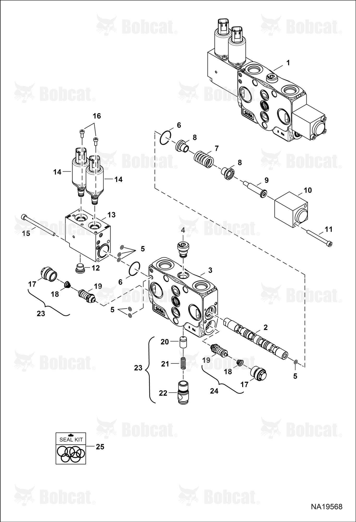 Hydraulic Control Valve (Auxiliary Section) (EH)  B3BL18067 & Above
