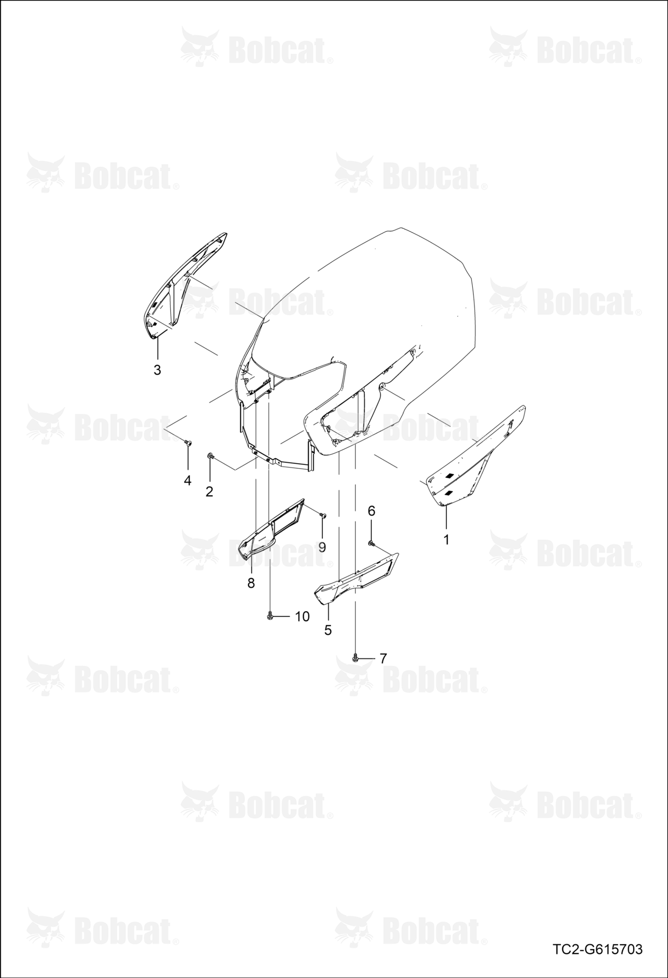 Bonnet Side Cover Group (Bobcat)