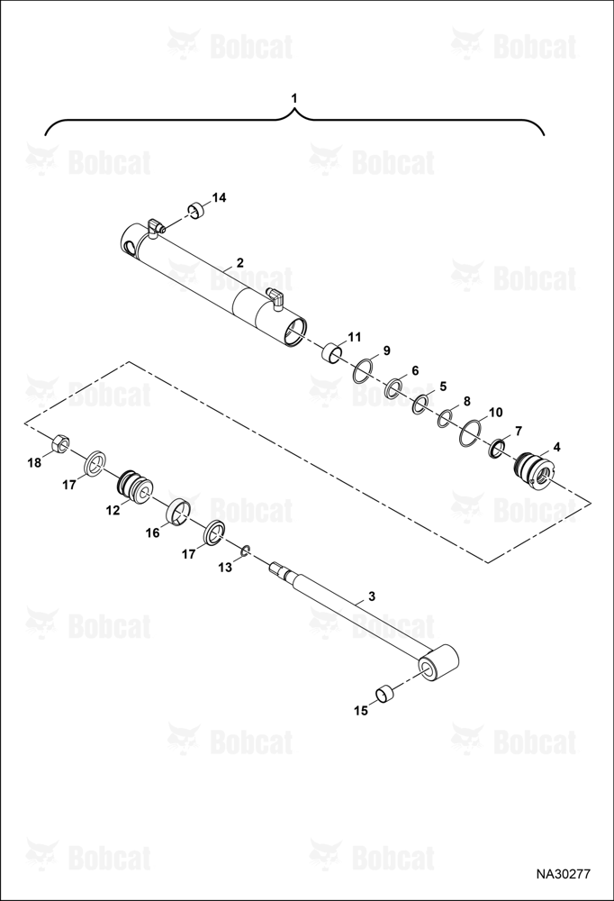 Tractor Backhoe BH67 (Bucket Cylinder)  B77F00101 & Above