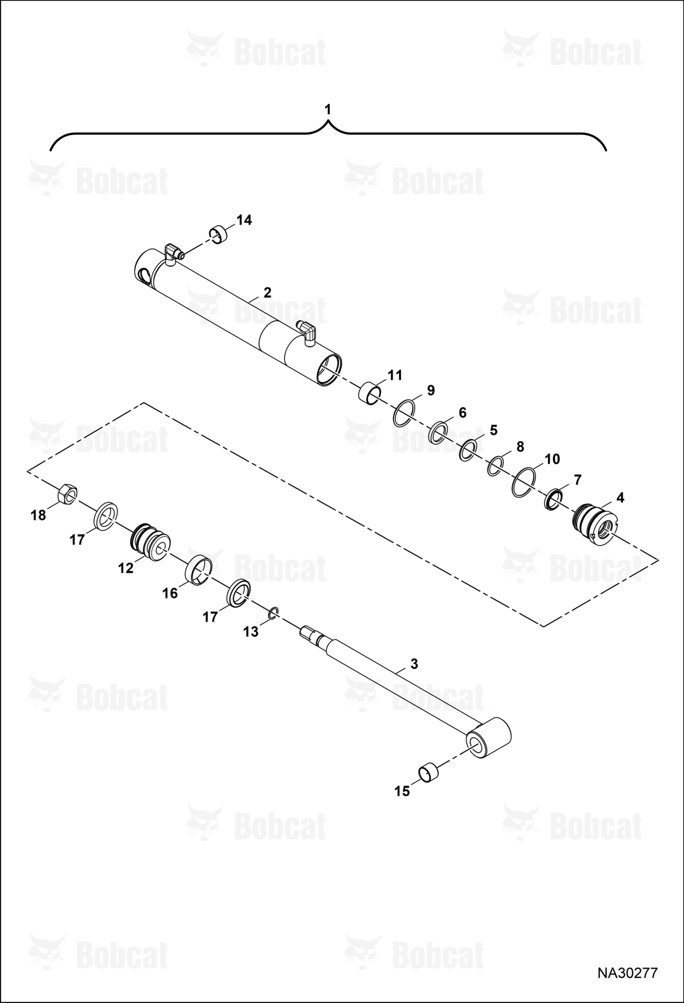 Tractor Backhoe BH67 (Bucket Cylinder)  B77F00101 & Above