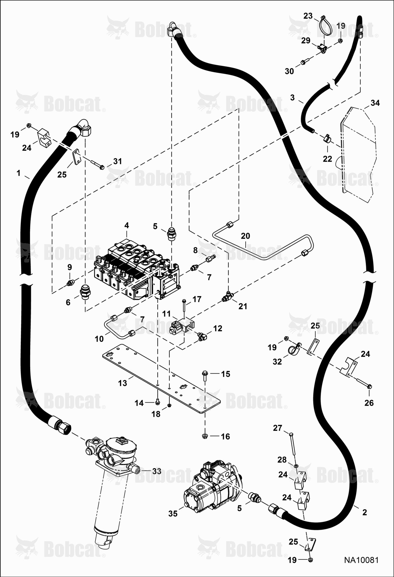 Hydraulic Circuitry (Control Valve) (Leveling)  B3GP11001 - B3GP13999