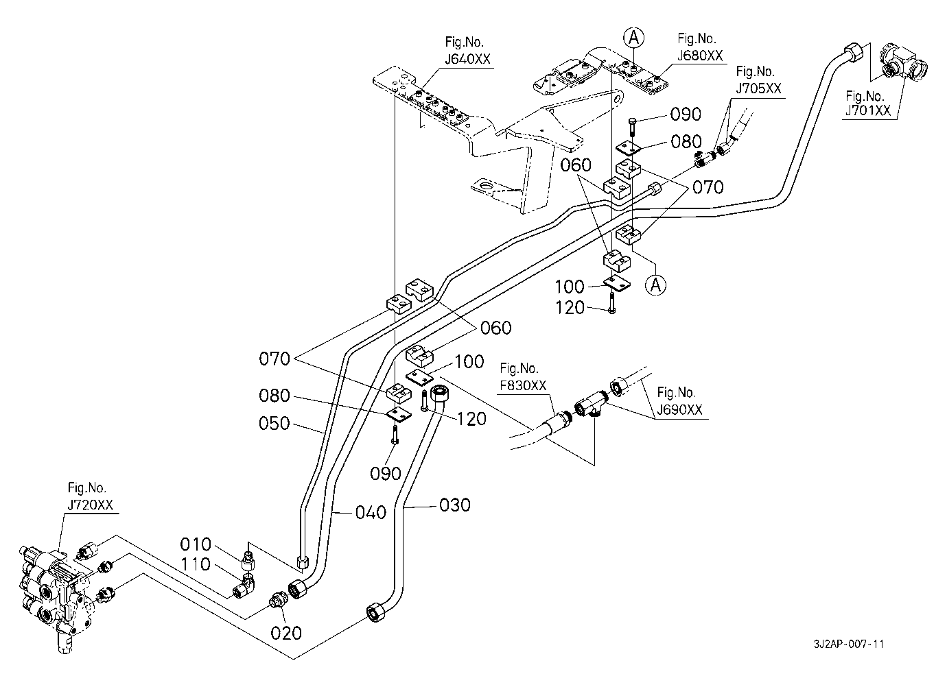 Front Suspension Valve Pipe (Rear) [With Front Sus