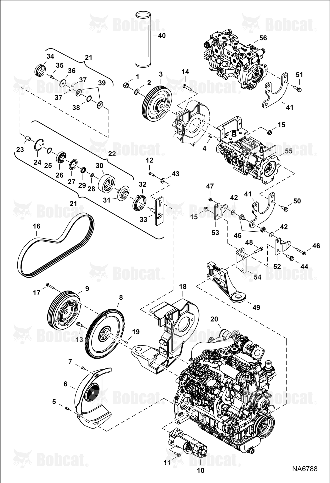 Engine & Attaching Parts (Belt Drive System) (Valeo Starter)  AZNB11001 - AZNB11669