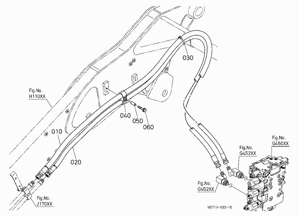OIL PIPING (BUCKET REAR)