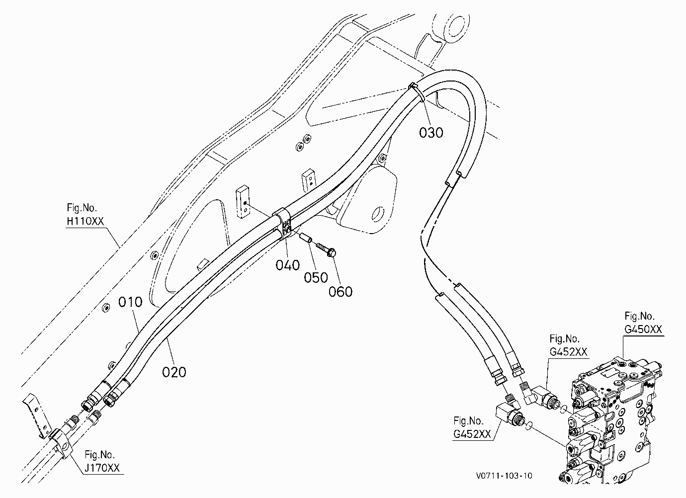 OIL PIPING (BUCKET REAR)