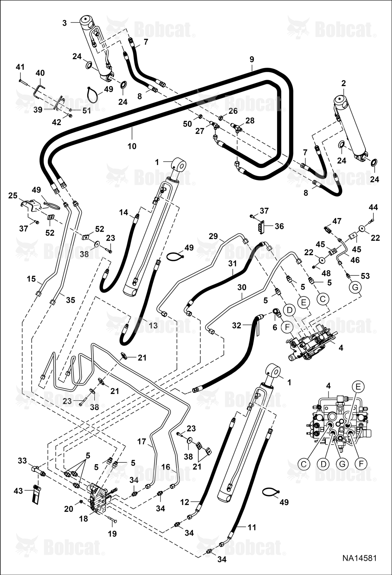 Hydraulic Circuitry (W/BPV Junction Block)  AT5J11470 & Above