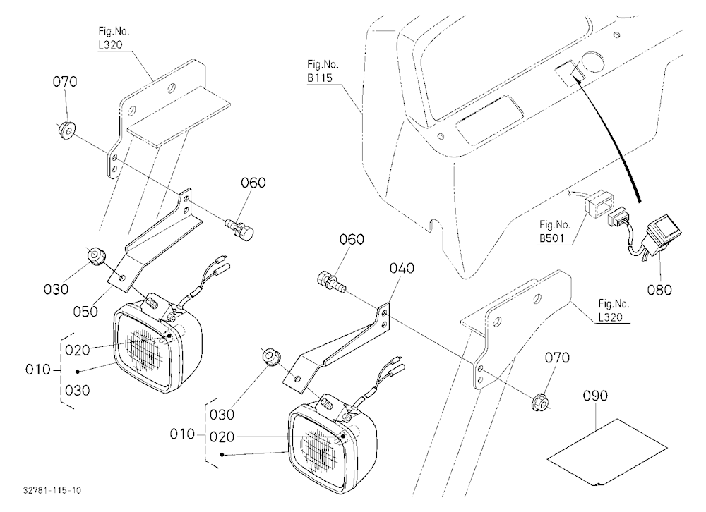 Working Light Kit (Front) (W/G.No.L8045) [Option]