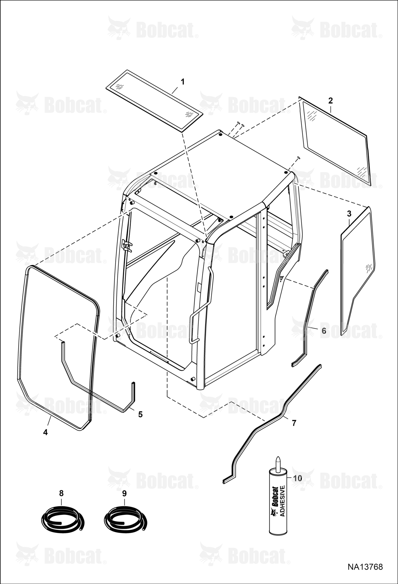 Operator CAB (Window & Seals)  B48411001 - B48414383