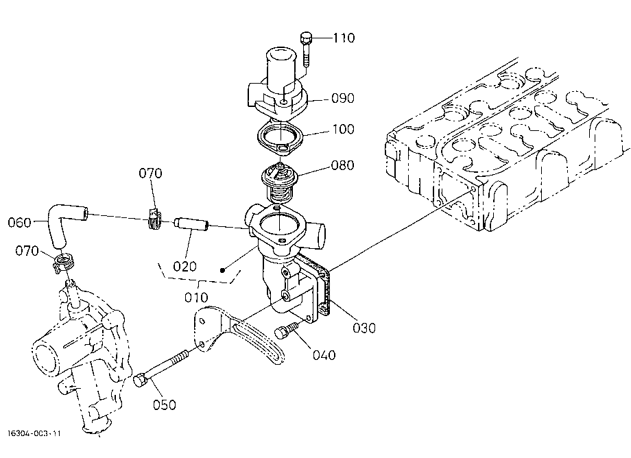 Water Flange And Thermostat