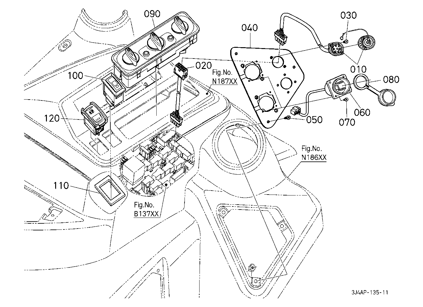 Cab Inner Rear Electrical Parts (Electrical Outlet
