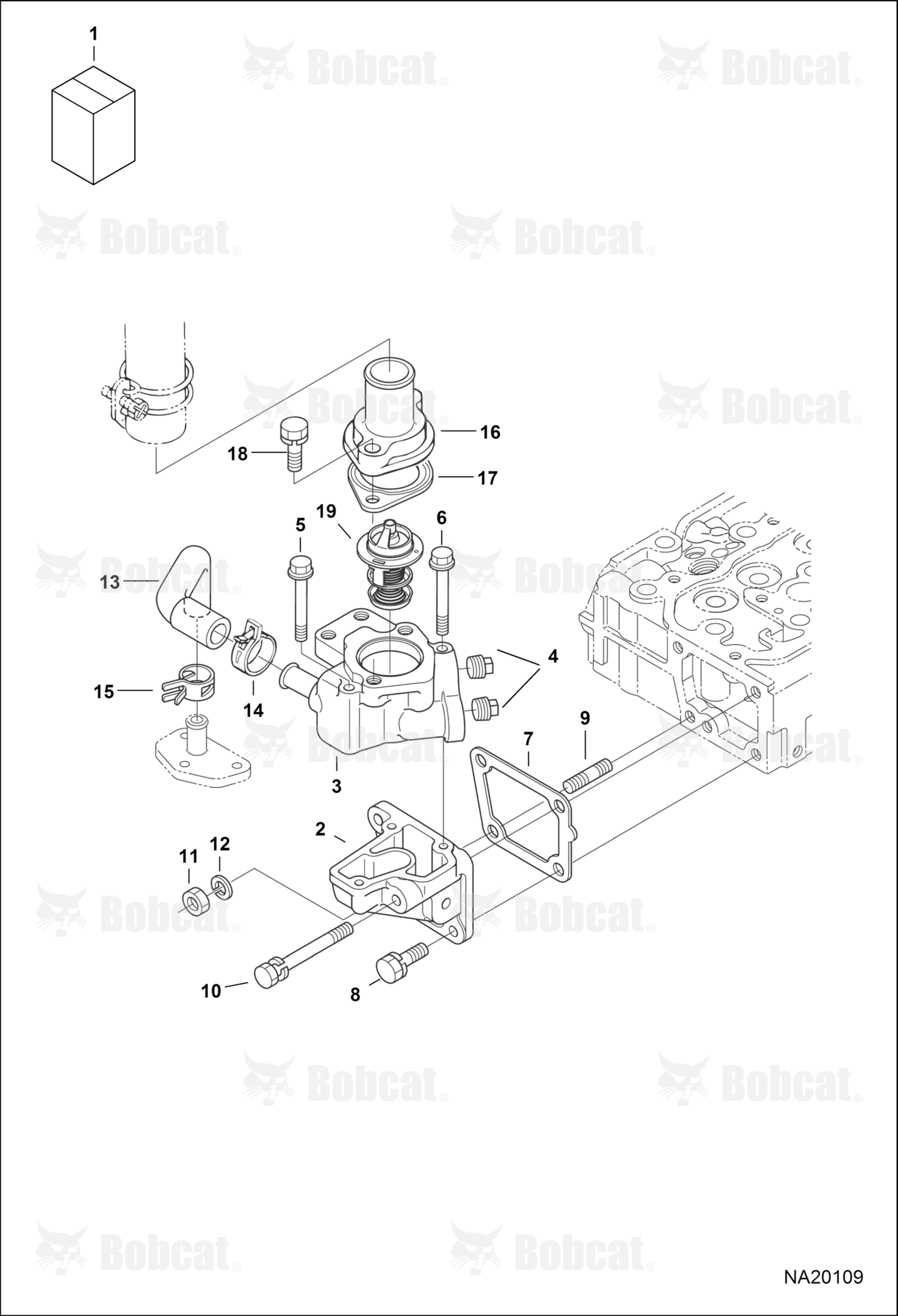 Water Flange & Thermostat