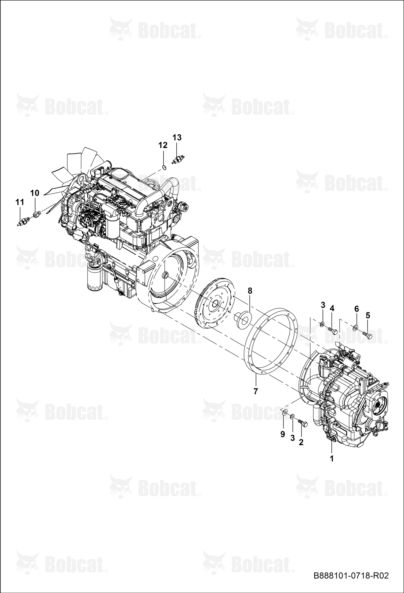 Engine and Transmission Connections  B45311061 & Above