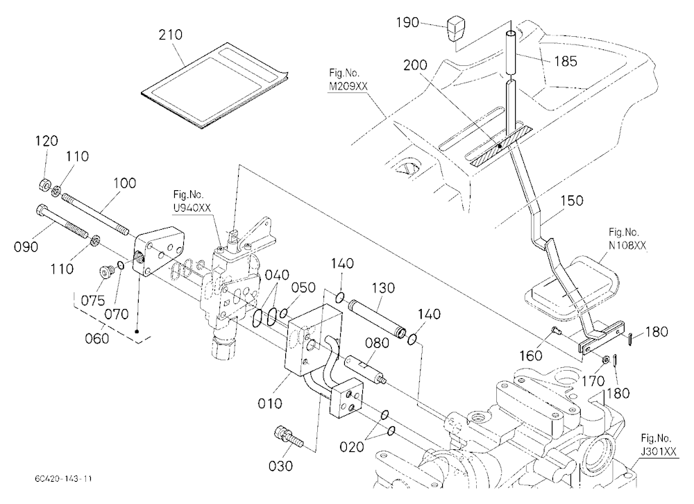 Auxiliary Control Valve Lever (1St) (W/G.No.B7316)