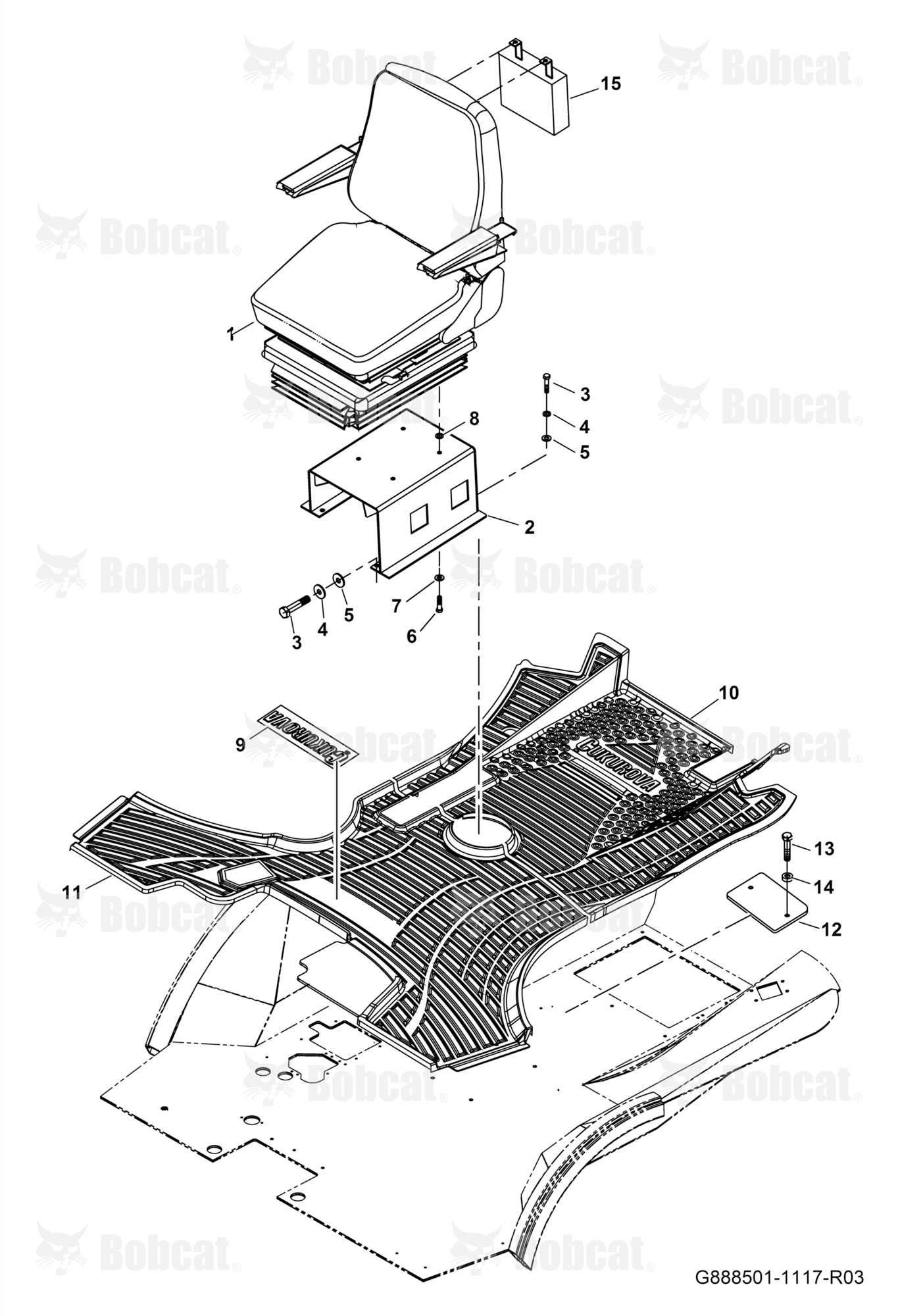 Seat Plate and Its Connections  B45311028 & Above