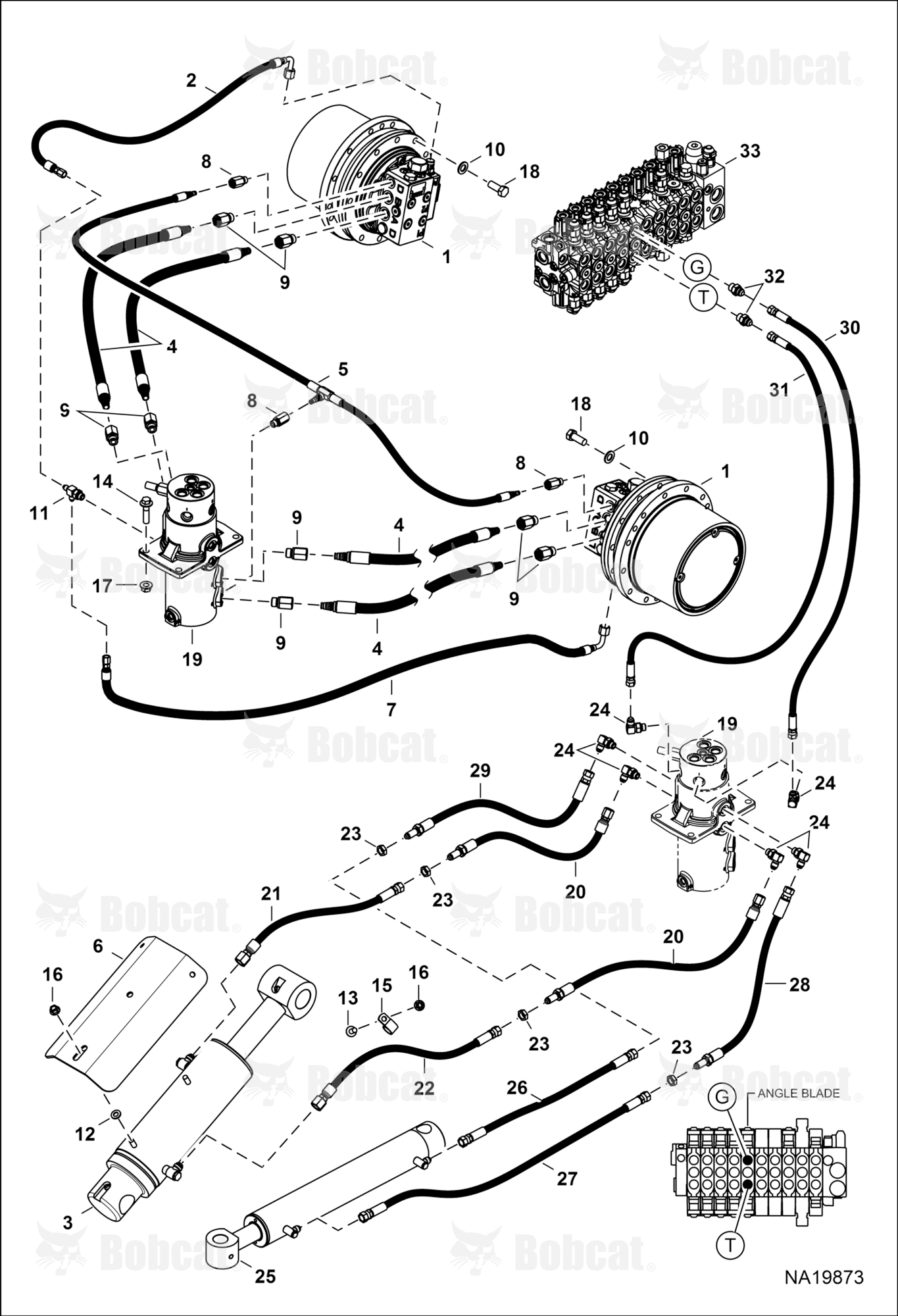 Hydraulic Circuitry (Lower)(W/ Angle Blade)