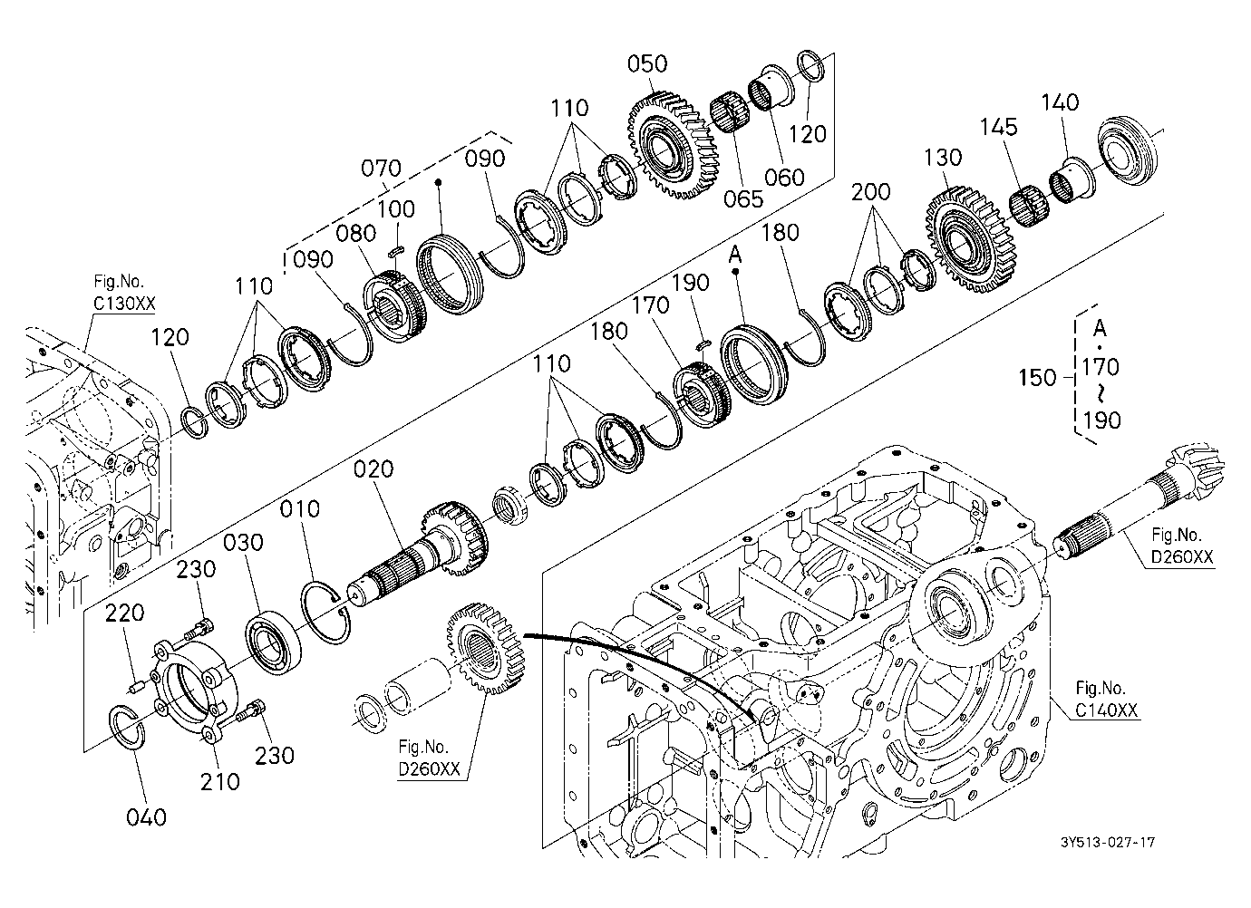 Range Gear Shaft (Rear)