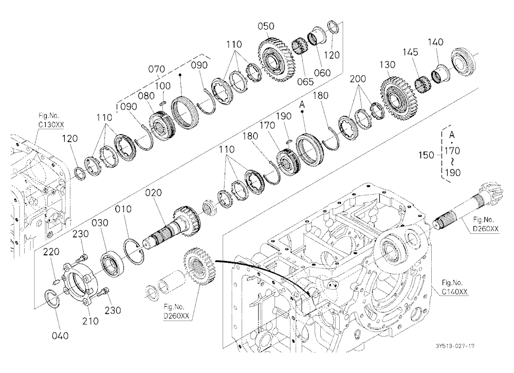 Range Gear Shaft (Rear)