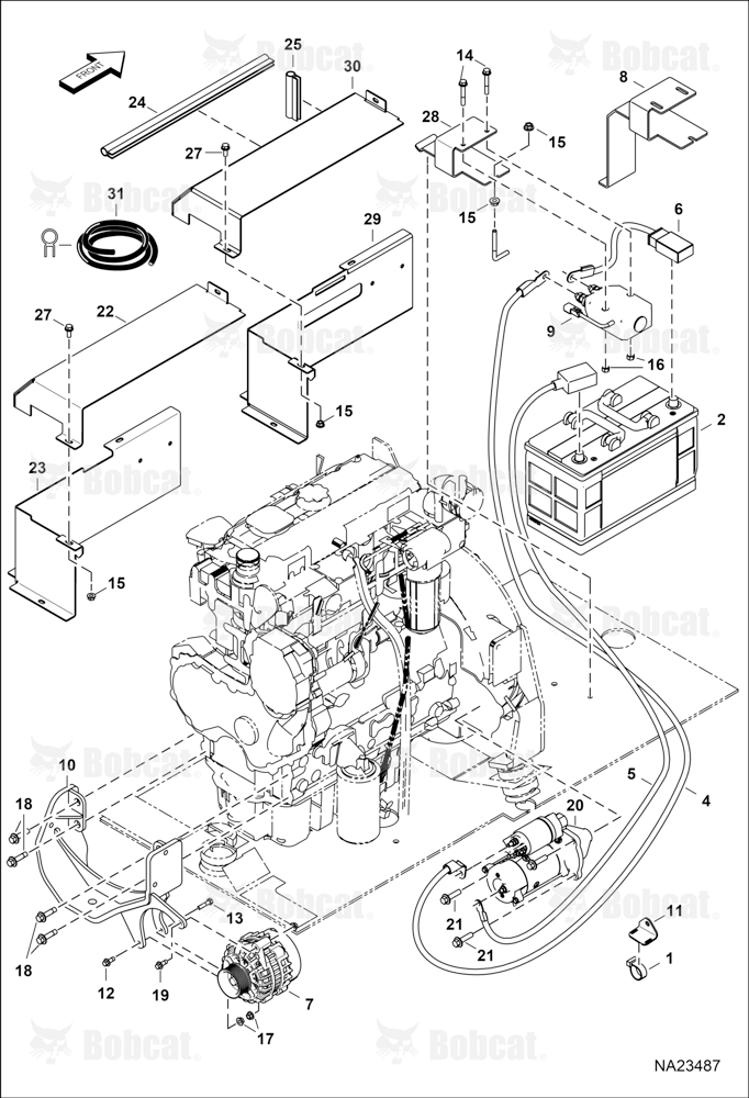 Engine Electrical Circuitry (Engine Starting & Charging) (110 Amp-hour Battery)