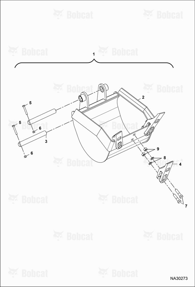 Tractor Backhoe BH67 (Bucket Assembly) B77F00101 & Above